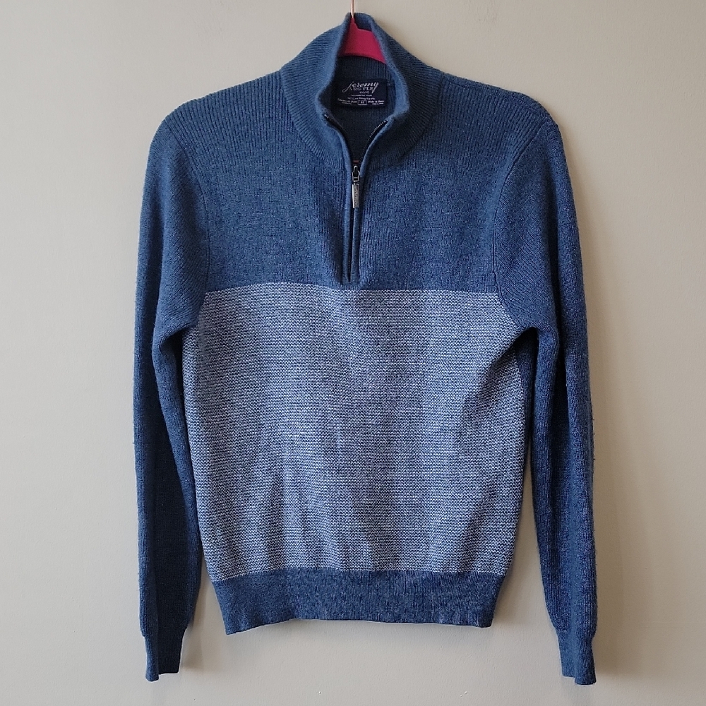 Jeremy Argyle NYC Merino Wool 1/4 Zip Sweater Blue Men’s M
